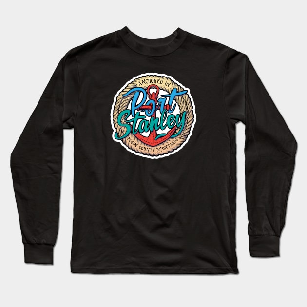 Anchored in Port Stanley Long Sleeve T-Shirt by Baddest Shirt Co.